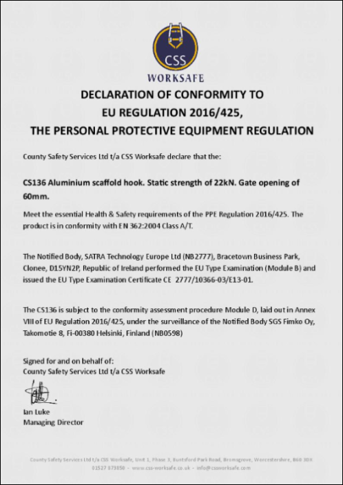 Declaration of Conformity